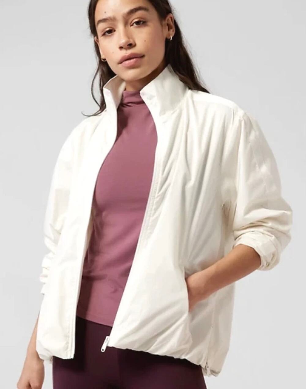 Athleta Sightseer Lace Jacket Magnolia White Size XXS